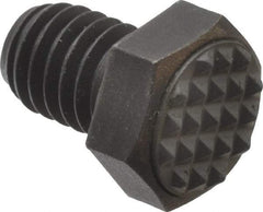 Fairlane - Serrated Tooth, 3/8-16, 1/2" Shank Length, 1/2" Thread Length, Black Oxide Finish, Hex Head, Adjustable Positioning Gripper - 1/2" Pad Diam, 9/16" Hex, 9/32" Head Height, Extra Fine Tooth Grade - A1 Tooling