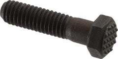 Fairlane - Serrated Tooth, 3/8-16, 1-1/2" Shank Length, 1-1/8" Thread Length, Black Oxide Finish, Hex Head, Adjustable Positioning Gripper - 1/2" Pad Diam, 9/16" Hex, 9/32" Head Height, Extra Fine Tooth Grade - A1 Tooling