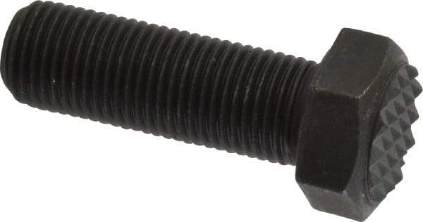 Fairlane - Serrated Tooth, 1/2-20, 1-1/2" Shank Length, 1-1/2" Thread Length, Black Oxide Finish, Hex Head, Adjustable Positioning Gripper - 5/8" Pad Diam, 3/4" Hex, 23/64" Head Height, Fine Tooth Grade - A1 Tooling