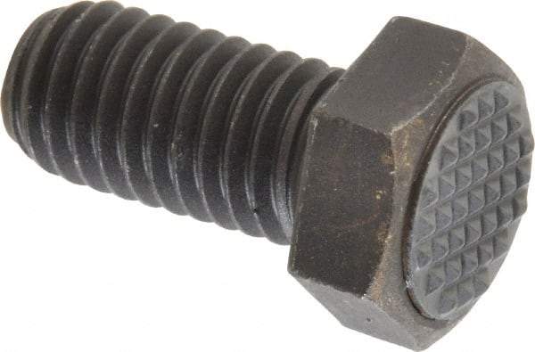 Fairlane - Serrated Tooth, 1/2-13, 1" Shank Length, 1" Thread Length, Black Oxide Finish, Hex Head, Adjustable Positioning Gripper - 5/8" Pad Diam, 3/4" Hex, 23/64" Head Height, Extra Fine Tooth Grade - A1 Tooling