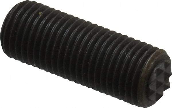 Fairlane - Serrated Tooth, 3/8-24, 3/16" Internal Hex, 1" Thread Length, Black Oxide Finish, Fully Threaded, Adjustable Positioning Gripper - 1/4" Pad Diam, Extra Fine Tooth Grade - A1 Tooling