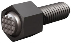 Fairlane - 5/16-24, 1-1/2" Thread Length, 5/16" Ball Diam, Serrated Ball Pad Surface, Alloy Steel, Black Oxide, Hex Head, Swivel Action Gripper Assemblies - 7/16" Head Height, 1/2" Hex, 5/16" Contact Diam, High Speed Steel Ball - A1 Tooling