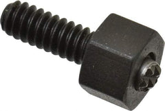 Fairlane - 10-24, 1/2" Thread Length, 5/32" Ball Diam, Serrated Ball Pad Surface, Alloy Steel, Black Oxide, Hex Head, Swivel Action Gripper Assemblies - 5/16" Head Height, 3/8" Hex, 5/32" Contact Diam, High Speed Steel Ball - A1 Tooling