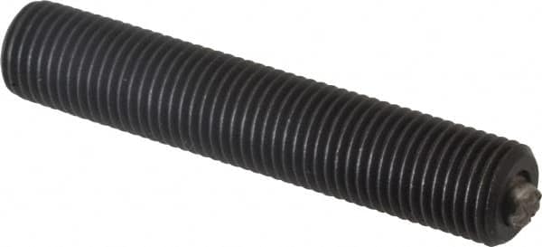 Fairlane - 3/8-24, 2" Thread Length, 3/16" Ball Diam, Serrated Ball Pad Surface, Alloy Steel, Black Oxide, Threaded, Swivel Action Gripper Assemblies - 5/32" Contact Diam, High Speed Steel Ball - A1 Tooling