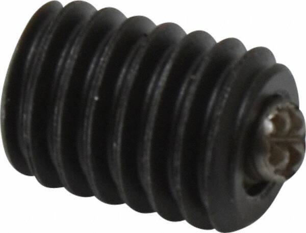 Fairlane - 3/8-16, 1/2" Thread Length, 3/16" Ball Diam, Serrated Ball Pad Surface, Alloy Steel, Black Oxide, Threaded, Swivel Action Gripper Assemblies - 5/32" Contact Diam, High Speed Steel Ball - A1 Tooling