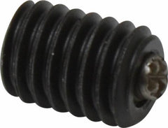 Fairlane - 3/8-16, 1/2" Thread Length, 3/16" Ball Diam, Serrated Ball Pad Surface, Alloy Steel, Black Oxide, Threaded, Swivel Action Gripper Assemblies - 5/32" Contact Diam, High Speed Steel Ball - A1 Tooling