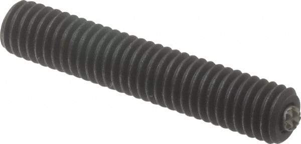 Fairlane - 3/8-16, 2" Thread Length, 3/16" Ball Diam, Serrated Ball Pad Surface, Alloy Steel, Black Oxide, Threaded, Swivel Action Gripper Assemblies - 5/32" Contact Diam, High Speed Steel Ball - A1 Tooling