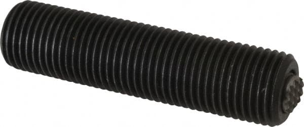 Fairlane - 1/2-20, 2" Thread Length, 9/32" Ball Diam, Serrated Ball Pad Surface, Alloy Steel, Black Oxide, Threaded, Swivel Action Gripper Assemblies - 1/4" Contact Diam, High Speed Steel Ball - A1 Tooling