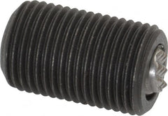 Fairlane - 5/8-18, 1" Thread Length, 3/8" Ball Diam, Serrated Ball Pad Surface, Alloy Steel, Black Oxide, Threaded, Swivel Action Gripper Assemblies - 5/16" Contact Diam, High Speed Steel Ball - A1 Tooling