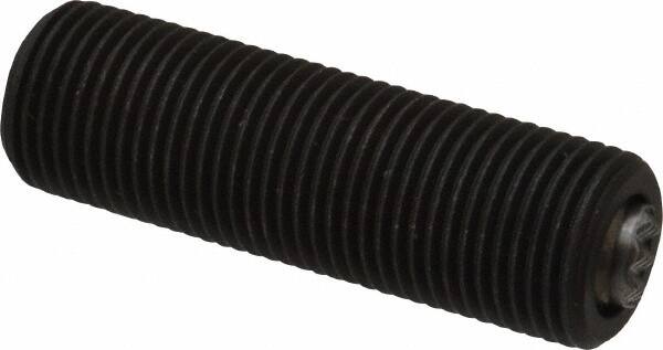 Fairlane - 5/8-18, 2" Thread Length, 3/8" Ball Diam, Serrated Ball Pad Surface, Alloy Steel, Black Oxide, Threaded, Swivel Action Gripper Assemblies - 5/16" Contact Diam, High Speed Steel Ball - A1 Tooling