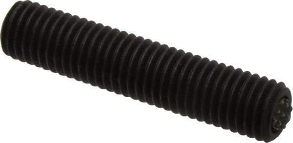 Fairlane - 5/8-11, 3" Thread Length, 3/8" Ball Diam, Serrated Ball Pad Surface, Alloy Steel, Black Oxide, Threaded, Swivel Action Gripper Assemblies - 5/16" Contact Diam, High Speed Steel Ball - A1 Tooling