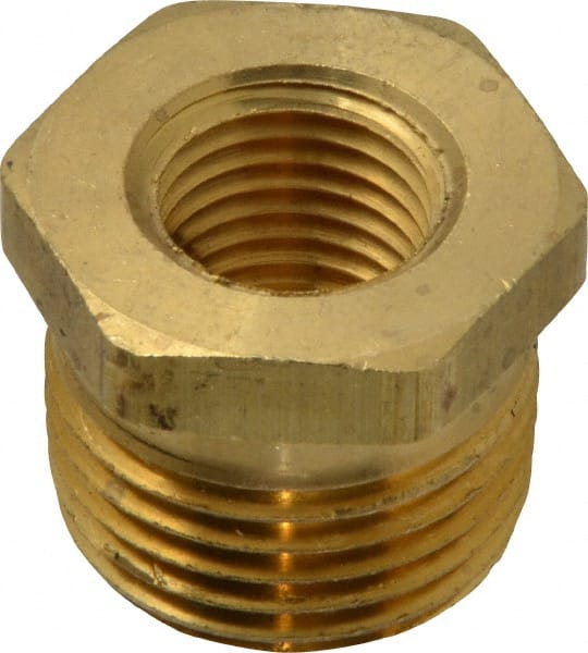 Eaton - 1/2 Male Thread x 1/4 Female Thread, Brass Industrial Pipe Hex Bushing - A1 Tooling