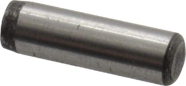 Value Collection - 3/16" Diam x 5/8" Pin Length Alloy Steel Oversized Dowel Pin - C 50-58 Hardness, 7,200 Lb Breaking Strength, 1 Beveled & 1 Rounded End - A1 Tooling