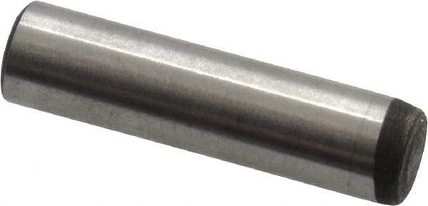 Value Collection - 3/16" Diam x 3/4" Pin Length Alloy Steel Oversized Dowel Pin - C 50-58 Hardness, 7,200 Lb Breaking Strength, 1 Beveled & 1 Rounded End - A1 Tooling