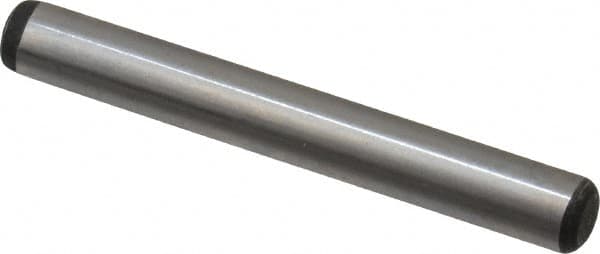 Value Collection - 1/4" Diam x 2" Pin Length Alloy Steel Oversized Dowel Pin - C 50-58 Hardness, 12,800 Lb Breaking Strength, 1 Beveled & 1 Rounded End - A1 Tooling