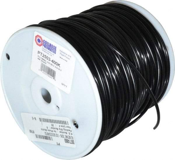 Coilhose Pneumatics - 0.093" ID x 5/32" OD, 400' Long, Polyurethane Tube - Black, 176 Max psi, -60 to 200°F - A1 Tooling