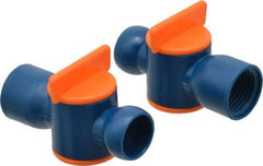 Loc-Line - 2 Piece, 1/2" ID Coolant Hose Valve Pack - Female to Male Connection, Acetal Copolymer Body, 1/2 NPT, Use with Loc-Line Modular Hose Systems - A1 Tooling