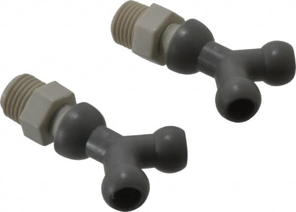 Cedarberg - 1/4" Hose Inside Diam, NPT Thread, Coolant Hose Y-Fitting - 1/4" Thread, Male to Male, for Use with Snap Together Hose System, 2 Pieces - A1 Tooling