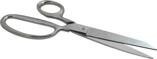 Heritage Cutlery - 3-1/2" LOC, 8-1/2" OAL Chrome Plated Standard Shears - Right Hand, Metal Straight Handle, For General Purpose Use - A1 Tooling