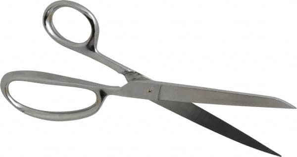 Heritage Cutlery - 4-1/4" LOC, 9-1/2" OAL Stainless Steel Standard Shears - Right Hand, Metal Straight Handle, For General Purpose Use - A1 Tooling