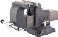 Wilton - 6" Jaw Width x 6" Jaw Opening Capacity, 3-1/2" Throat Depth, Bench & Pipe Combination Vise - 5/8 to 2-1/2" Pipe Capacity, Swivel Base, Bolt Down Attachment, Ductile Iron - A1 Tooling