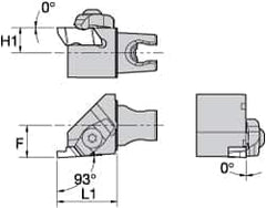 Kennametal - NG3L Insert, 30mm Head Length, 1.19mm Min Groove Width, Modular Grooving Cutting Unit Head - Left Hand Cut, System Size KM25, Series Top Notch - A1 Tooling