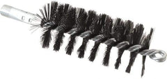 Schaefer Brush - 4-1/2" Brush Length, 2" Diam, Double Stem, Single Spiral Flue Brush - 7-1/2" Long, Tempered Steel Wire, 1/4" NPSM Male Connection - A1 Tooling