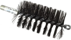 Schaefer Brush - 4-1/2" Brush Length, 2-3/4" Diam, Double Stem, Single Spiral Flue Brush - 7-1/2" Long, Tempered Steel Wire, 1/4" NPSM Male Connection - A1 Tooling