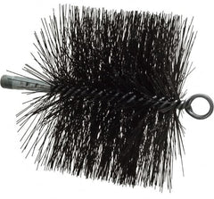 Schaefer Brush - 4-1/2" Brush Length, 6" Diam, Double Stem, Double Spiral Tube Brush - 7-1/2" Long, Tempered Steel Wire, 1/4" NPT Male Connection - A1 Tooling