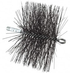 Schaefer Brush - 4-1/2" Brush Length, 8" Diam, Double Stem, Double Spiral Tube Brush - 7-1/2" Long, Tempered Steel Wire, 1/4" NPT Male Connection - A1 Tooling