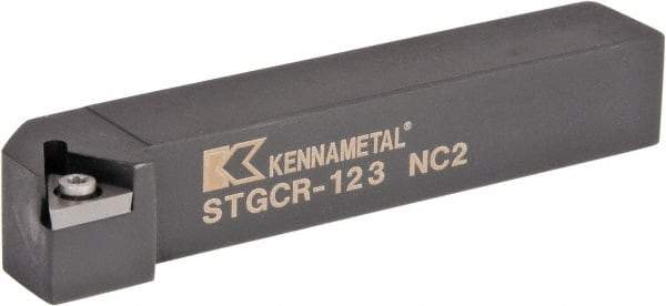 Kennametal - STGC, Right Hand Cut, 0° Lead Angle, 3/4" Shank Height x 3/4" Shank Width, Neutral Rake Indexable Turning Toolholder - 4-1/2" OAL, TC..32.5. Insert Compatibility, Series Screw-On - A1 Tooling