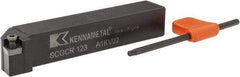 Kennametal - SCGC, Right Hand Cut, 0° Lead Angle, 3/4" Shank Height x 3/4" Shank Width, Neutral Rake Indexable Turning Toolholder - 4-1/2" OAL, CP..32.5. Insert Compatibility, Series Screw-On - A1 Tooling