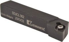 Kennametal - SDJC, Left Hand Cut, 3° Lead Angle, 3/8" Shank Height x 3/8" Shank Width, Neutral Rake Indexable Turning Toolholder - 2-1/2" OAL, DC..21.5. Insert Compatibility, Series Screw-On - A1 Tooling