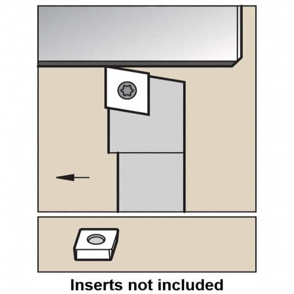 Kennametal - SCGP, Right Hand Cut, 0° Lead Angle, 1/2" Shank Height x 1/2" Shank Width, Positive Rake Indexable Turning Toolholder - 3-1/2" OAL, CP..32.5. Insert Compatibility, Series Screw-On - A1 Tooling
