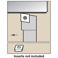 Kennametal - SCGP, Right Hand Cut, 0° Lead Angle, 1/2" Shank Height x 1/2" Shank Width, Positive Rake Indexable Turning Toolholder - 3-1/2" OAL, CP..32.5. Insert Compatibility, Series Screw-On - A1 Tooling
