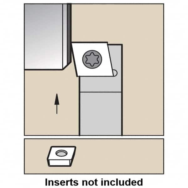 Kennametal - SCFP, Right Hand Cut, 0° Lead Angle, 1/2" Shank Height x 1/2" Shank Width, Positive Rake Indexable Turning Toolholder - 3-1/2" OAL, CP..32.5. Insert Compatibility, Series Screw-On - A1 Tooling