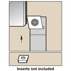 Kennametal - SCFP, Right Hand Cut, 0° Lead Angle, 1/2" Shank Height x 1/2" Shank Width, Positive Rake Indexable Turning Toolholder - 3-1/2" OAL, CP..32.5. Insert Compatibility, Series Screw-On - A1 Tooling