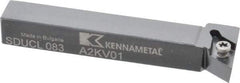 Kennametal - SDUC, Left Hand Cut, 3° Lead Angle, 1/2" Shank Height x 1/2" Shank Width, Neutral Rake Indexable Turning Toolholder - 3-1/2" OAL, DC..32.5. Insert Compatibility, Series Screw-On - A1 Tooling