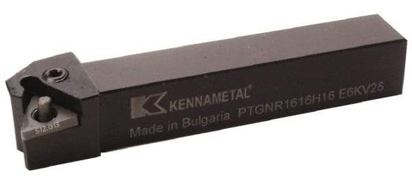 Kennametal - PTGN, Right Hand Cut, 0° Lead Angle, 20mm Shank Height x 20mm Shank Width, Negative Rake Indexable Turning Toolholder - 125mm OAL, TN..1604.. Insert Compatibility, Series Kenlever - A1 Tooling