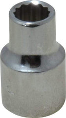 Proto - 3/8" Drive, Standard Hand Socket - 12 Points, 1-3/32" OAL, Chrome Finish - A1 Tooling