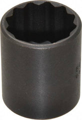 Proto - 1", 1/2" Drive, Standard Hand Socket - 12 Points, 1-9/16" OAL, Alloy Steel, Black Finish - A1 Tooling