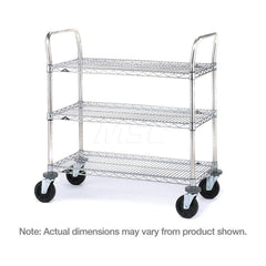 Metro - Carts; Type: Utility ; Load Capacity (Lb.): 600.000 ; Number of Shelves: 3 ; Width (Inch): 24 ; Length (Inch): 36 ; Height (Inch): 39 - Exact Industrial Supply