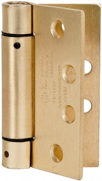 Value Collection - 4" Long x 4" Wide x 0.13" Thick, Spring Hinge - Steel, Brass Finish - A1 Tooling