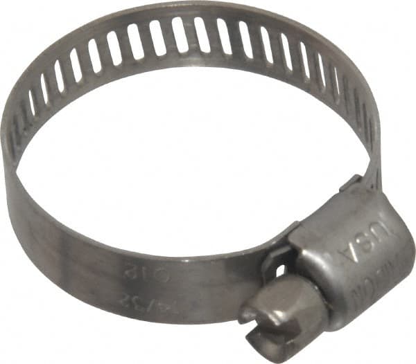 IDEAL TRIDON - SAE Size 12, 9/16 to 1-1/4" Diam, Stainless Steel Miniature Worm Drive Clamp - 5/16" Wide, Material Grade 301, Series 350 - A1 Tooling