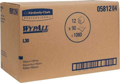 WypAll - L30 1/4 Fold General Purpose Wipes - Poly Pack, 13" x 12-1/2" Sheet Size, White - A1 Tooling