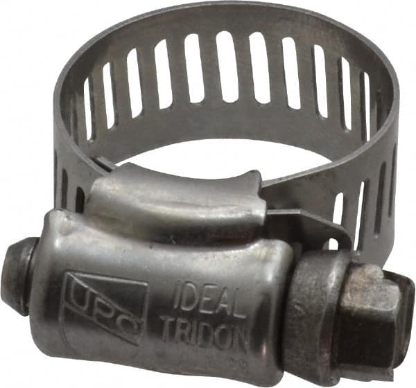 IDEAL TRIDON - SAE Size 8, 7/16 to 1" Diam, Stainless Steel Worm Drive Clamp - 1/2" Wide, Material Grade 201/305, Series 620 - A1 Tooling