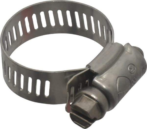 IDEAL TRIDON - SAE Size 12, 9/16 to 1-1/4" Diam, Stainless Steel Worm Drive Clamp - 1/2" Wide, Material Grade 201/305, Series 620 - A1 Tooling