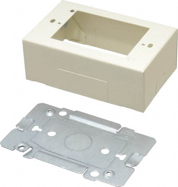 Wiremold - 4-5/8 Inch Long x 2-7/8 Inch Wide x 1-3/4 Inch High, Rectangular Raceway Box - Ivory, For Use with Wiremold 2400 Series Raceways - A1 Tooling