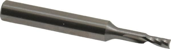 Onsrud - 1/8" Cutting Diam x 1/4" Length of Cut, 1 Flute, Upcut Spiral Router Bit - Uncoated, Right Hand Cut, Solid Carbide, 2" OAL x 1/4" Shank Diam, Single Edge, 21° Helix Angle - A1 Tooling