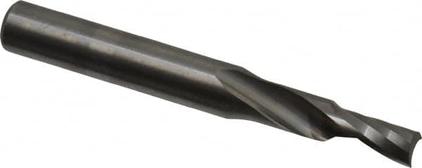 Onsrud - 3/16" Cutting Diam x 3/8" Length of Cut, 1 Flute, Upcut Spiral Router Bit - Uncoated, Right Hand Cut, Solid Carbide, 2" OAL x 1/4" Shank Diam, Single Edge, 21° Helix Angle - A1 Tooling